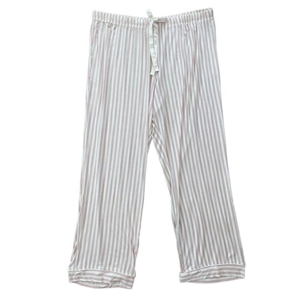 Stars Above Womens Pink & Cream Striped Top and Pants Pajama Set 1X, 2X, 3X - Picture 4 of 12